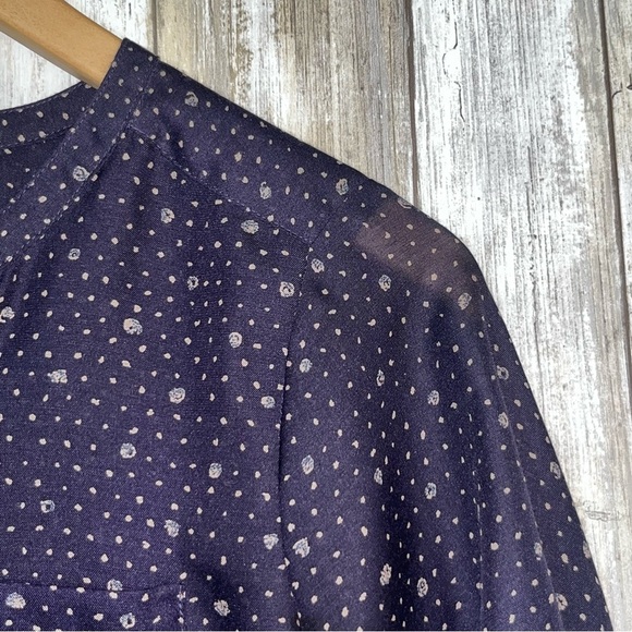 Loft Navy Dot Popover Blouse - Picture 2 of 5